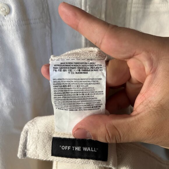 Vans Off The Wall Mens Antique White Walker L/S Flannel Shirt Size L - Picture 11 of 11